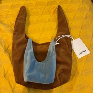 Brown and Blue Women Bag Set
